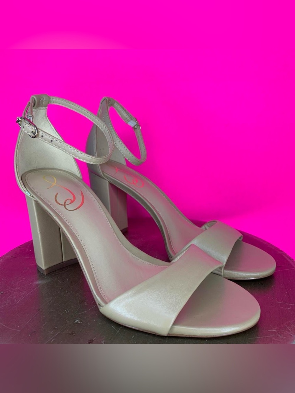 Sam Edelman Yaro Tan Leather Ankle Strap Heeled Sandal US 6